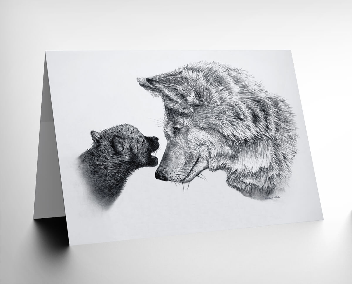 Mother & Cub Scolding - Greeting Card