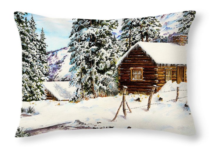 Snowy Retreat - Throw Pillow