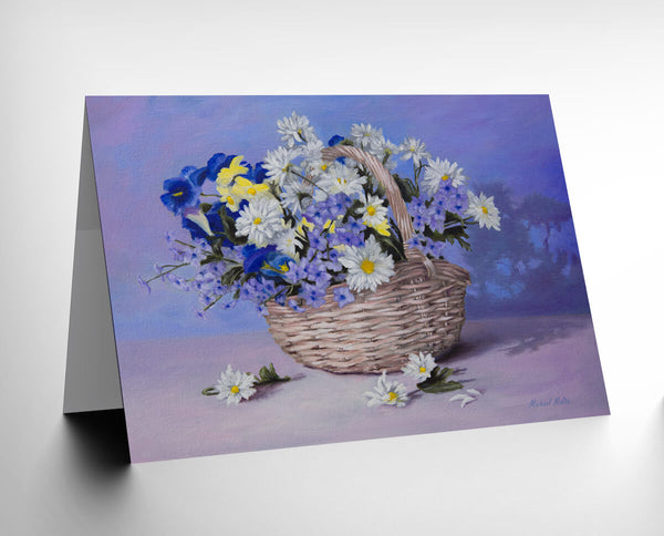 Basket of Flowers - Greeting Card