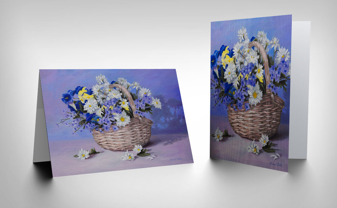 Basket of Flowers - Greeting Card