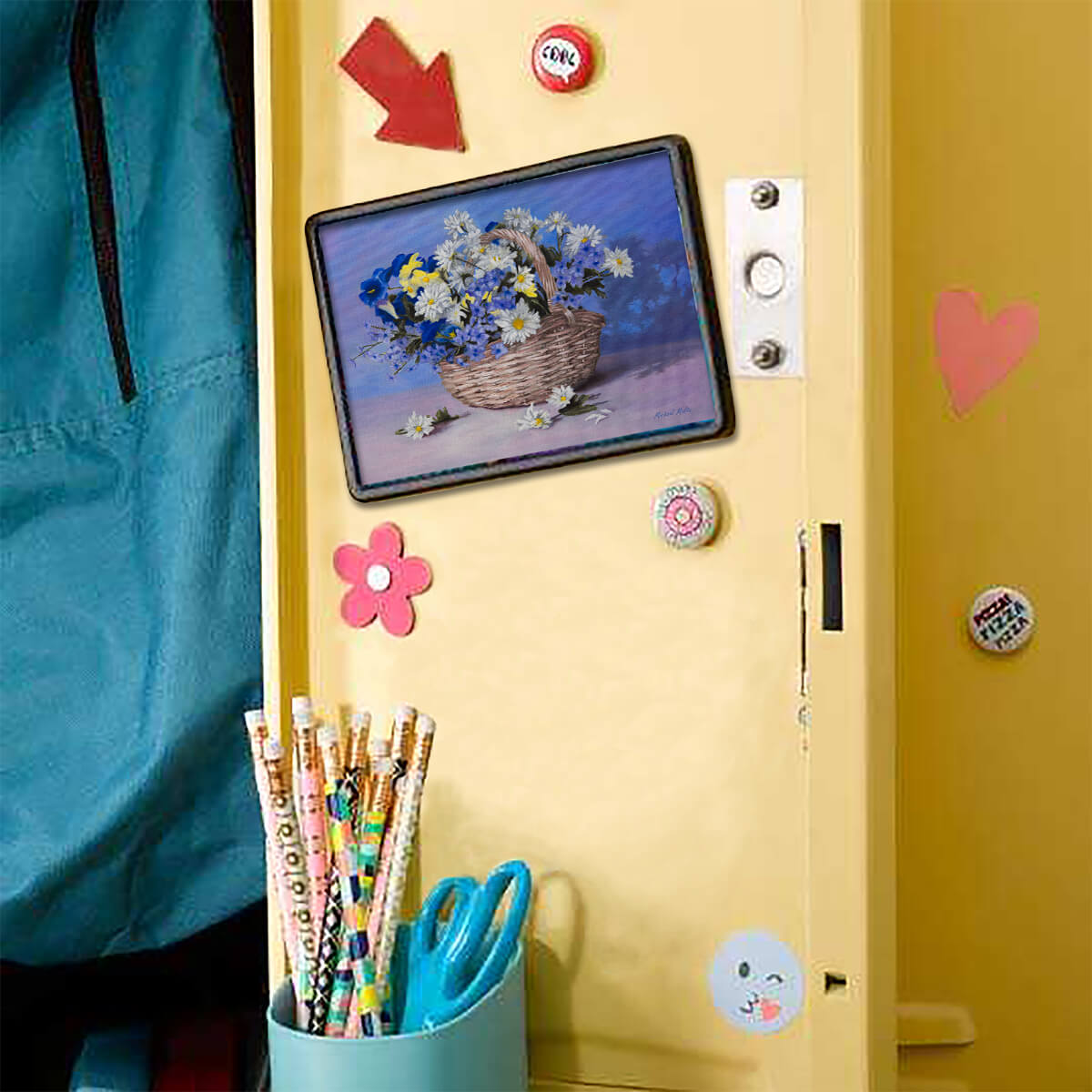 Basket of Flowers - Framed Magnet