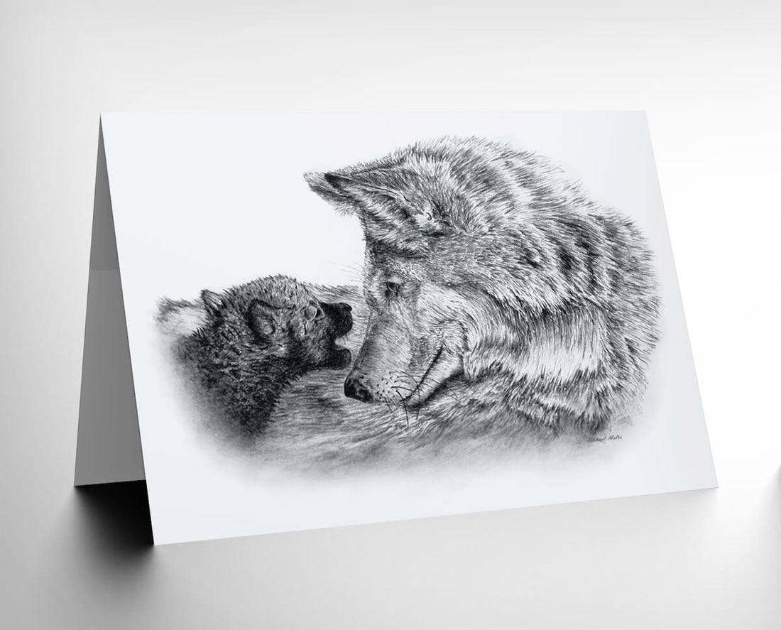 Mother &amp; Cub Caring - Greeting Card