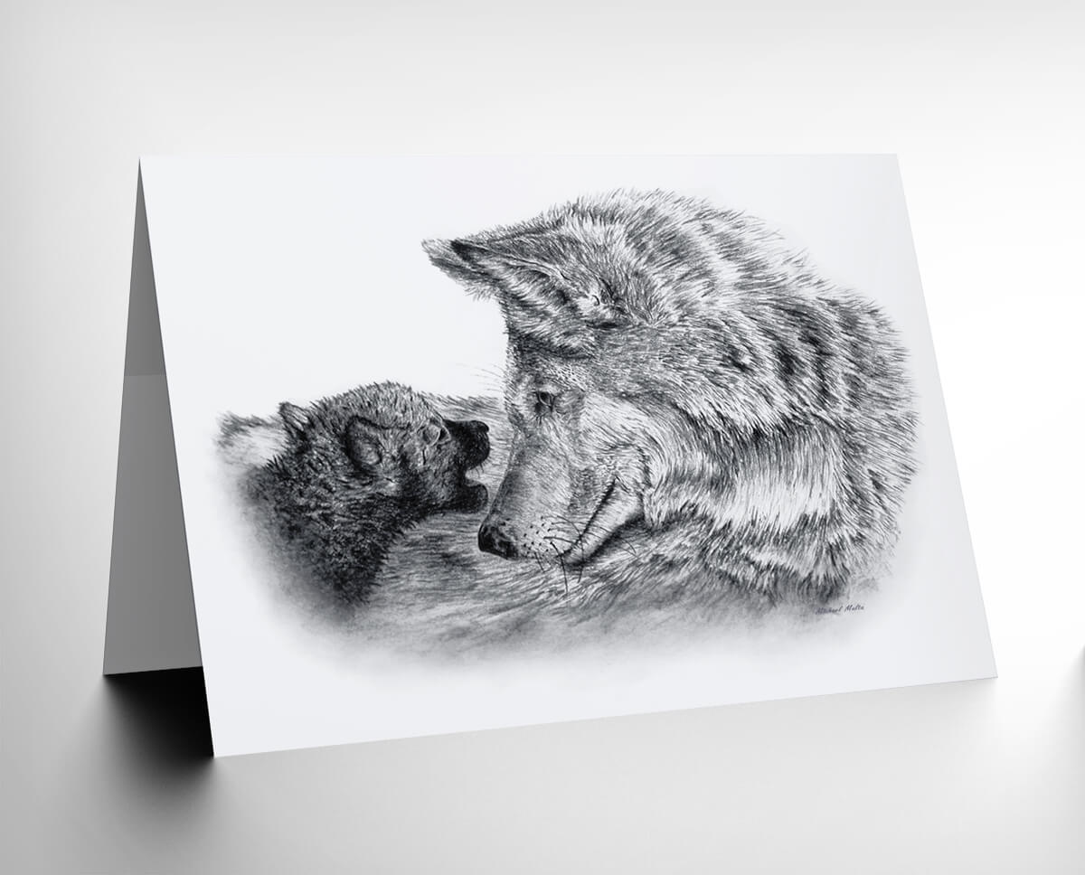 Mother &amp; Cub Caring - Greeting Card