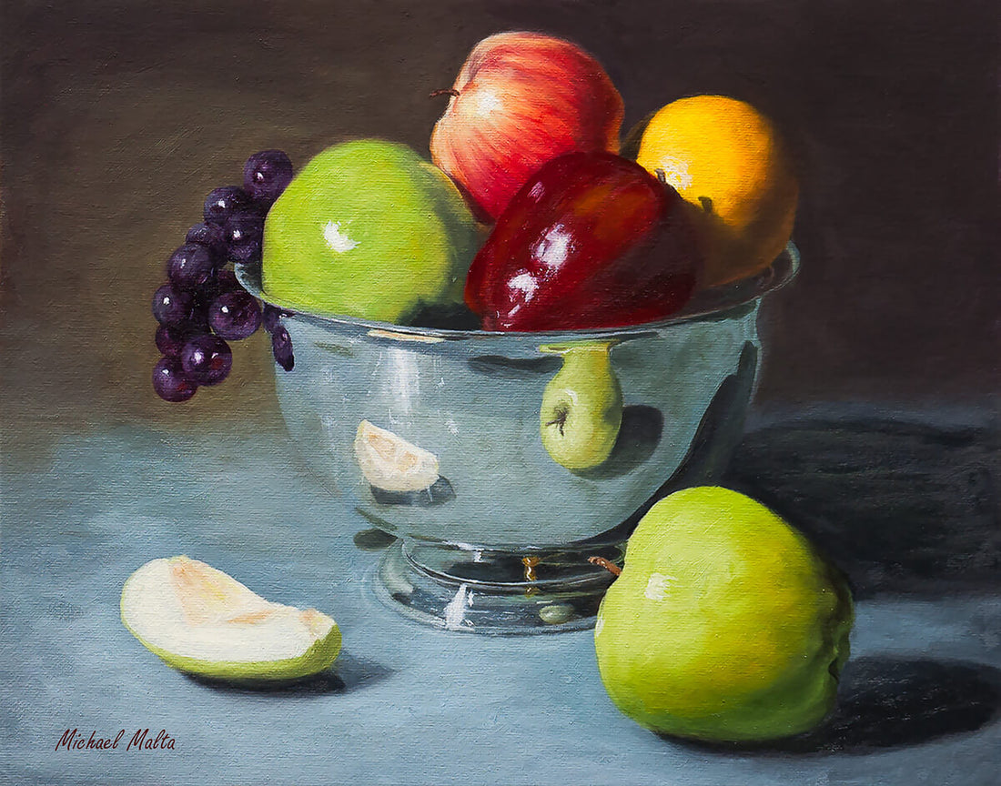 Silver Bowl of Fruit - Original