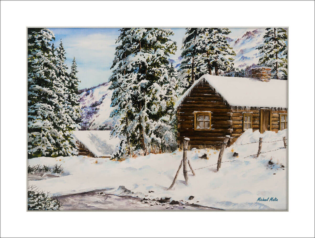 Snowy Retreat Matted Prints
