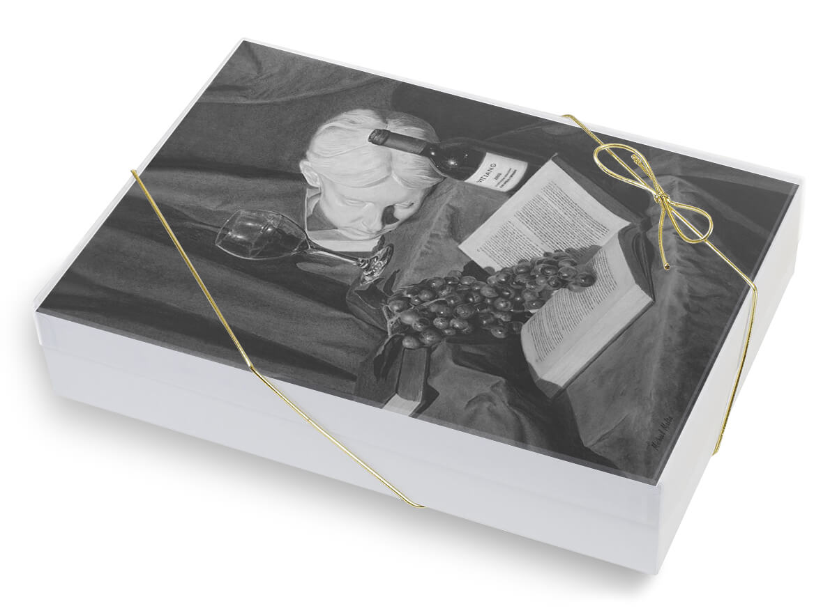 Wine and a Book - Greeting Card