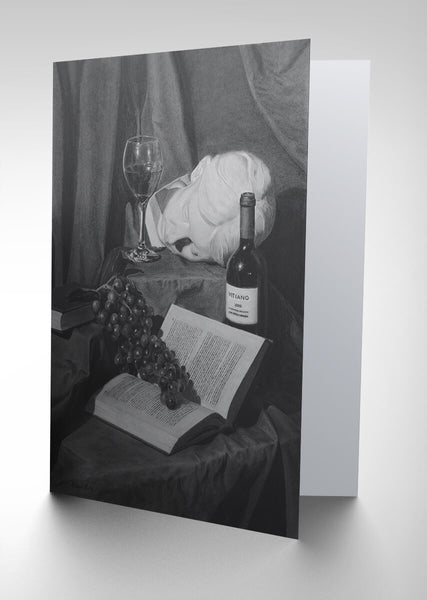 Wine and a Book - Greeting Card