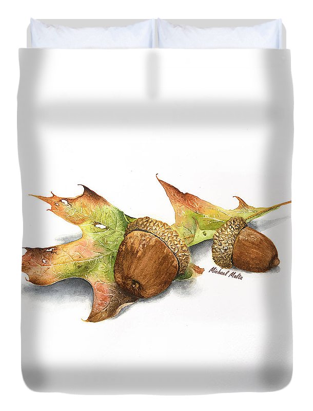 Autumn Oak And Acorns - Duvet Cover