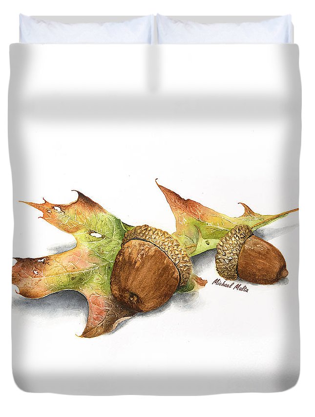 Autumn Oak And Acorns - Duvet Cover