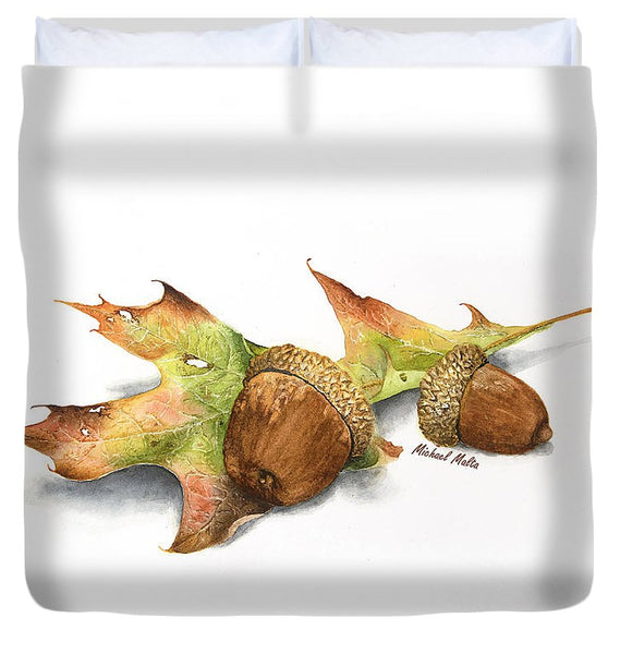 Autumn Oak And Acorns - Duvet Cover