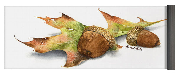 Autumn Oak And Acorns - Yoga Mat