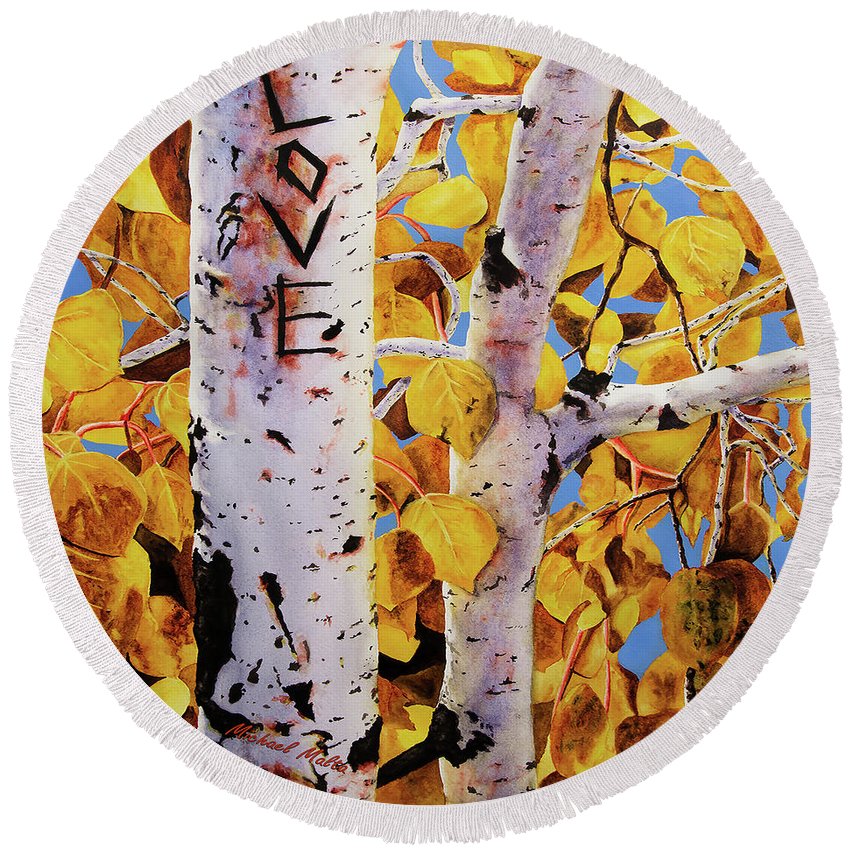 Quaking Aspens - Round Beach Towel