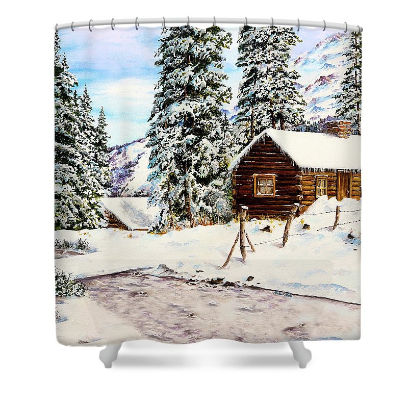 Snowy Retreat - Shower Curtain