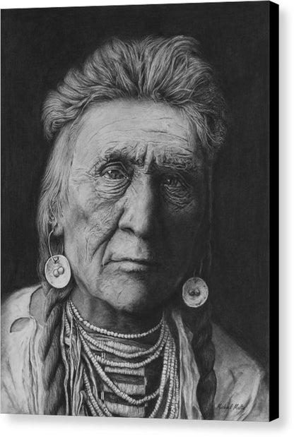 Charcoal Drawing of a Crow Warrior