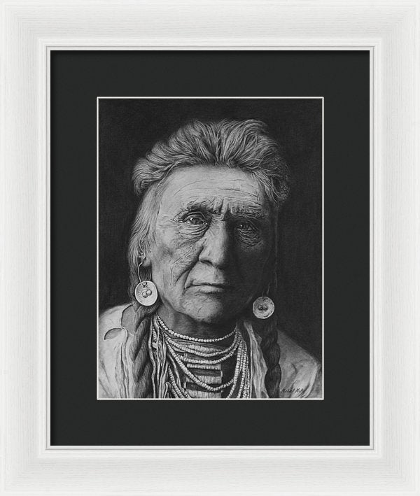 Charcoal Drawing of a Crow Warrior