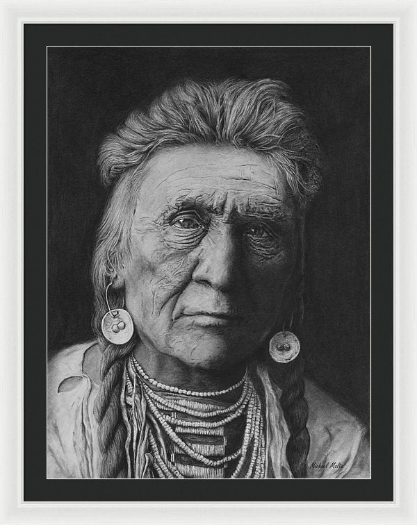 Charcoal Drawing of a Crow Warrior