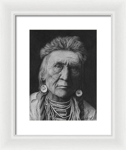 Charcoal Drawing of a Crow Warrior