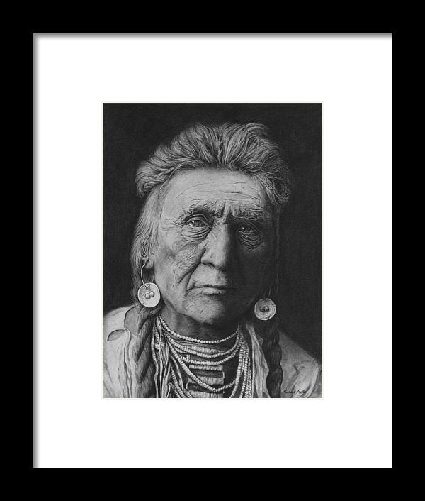 Charcoal Drawing of a Crow Warrior