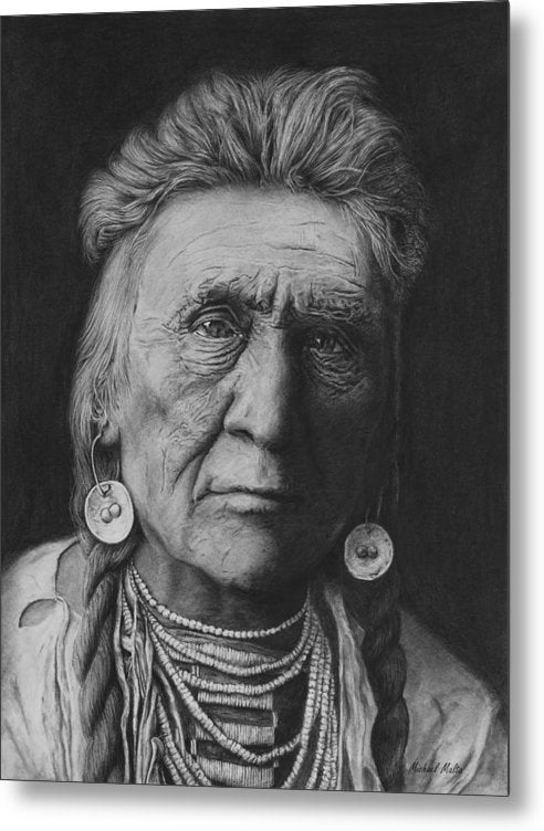 Charcoal Drawing of a Crow Warrior