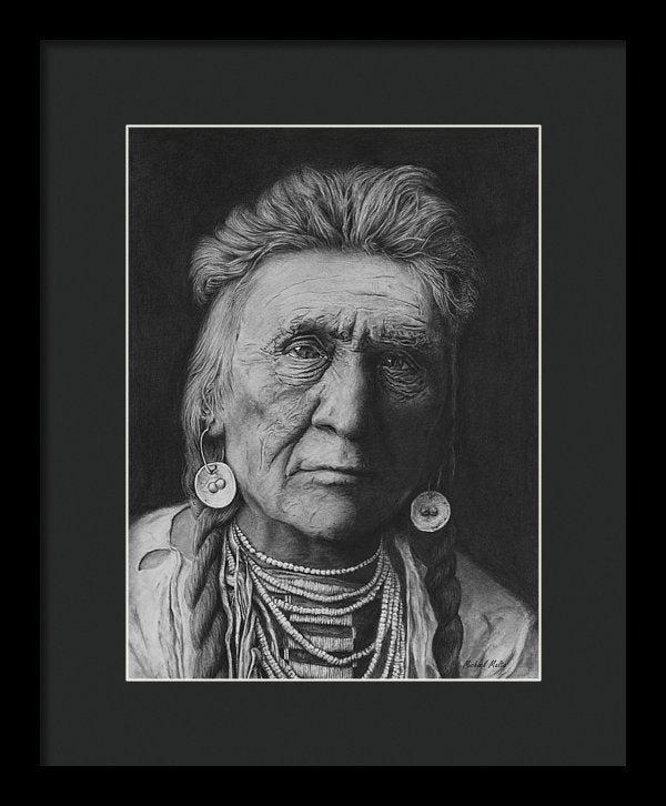 Charcoal Drawing of a Crow Warrior