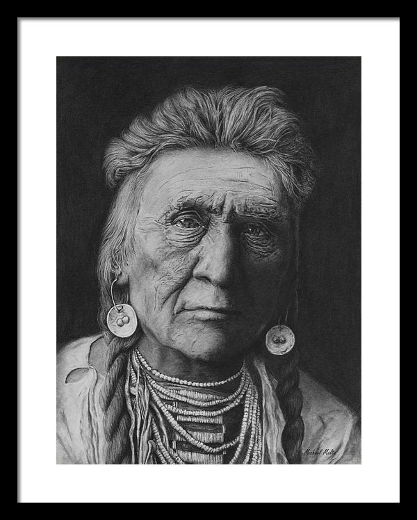 Charcoal Drawing of a Crow Warrior