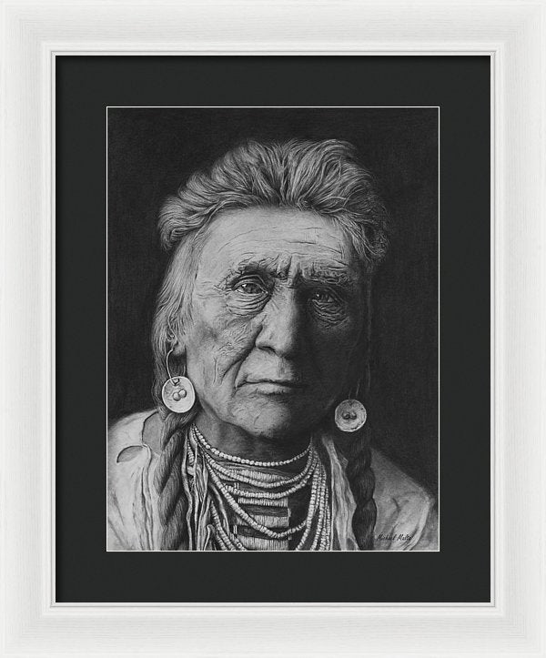 Charcoal Drawing of a Crow Warrior