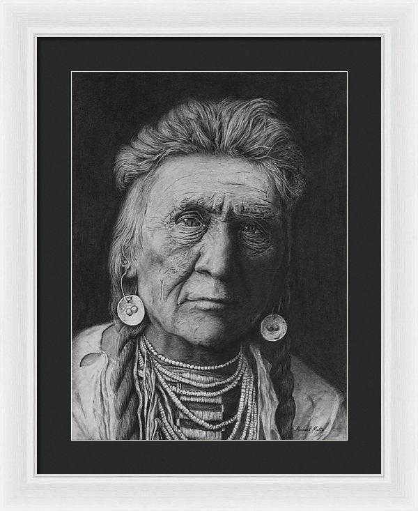 Charcoal Drawing of a Crow Warrior