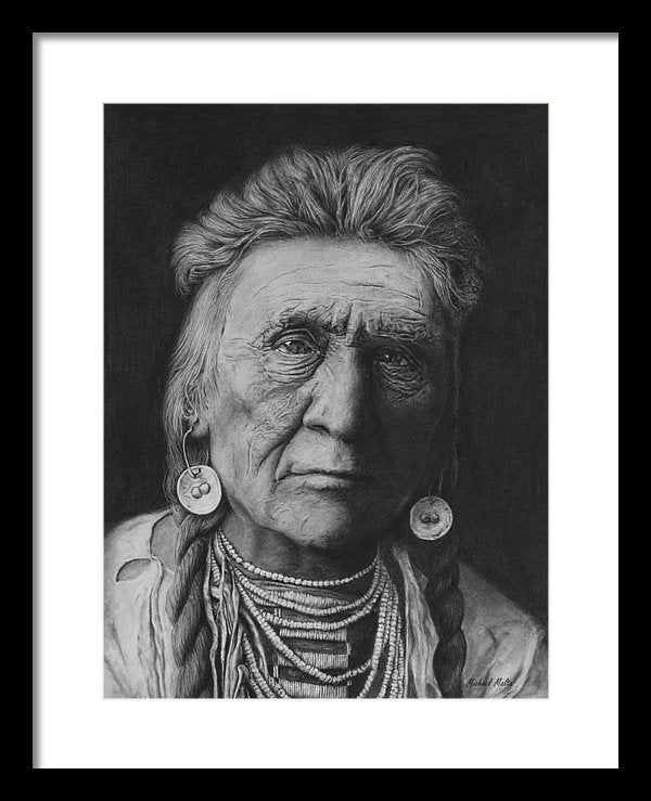 Charcoal Drawing of a Crow Warrior