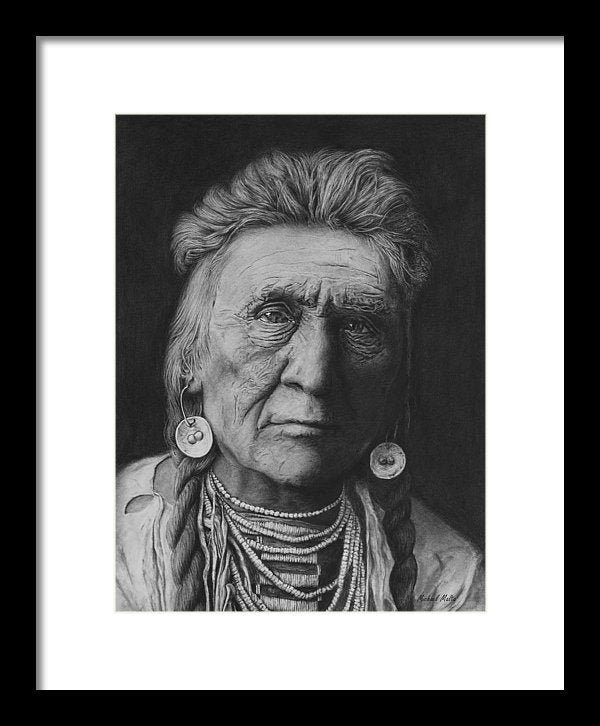 Charcoal Drawing of a Crow Warrior