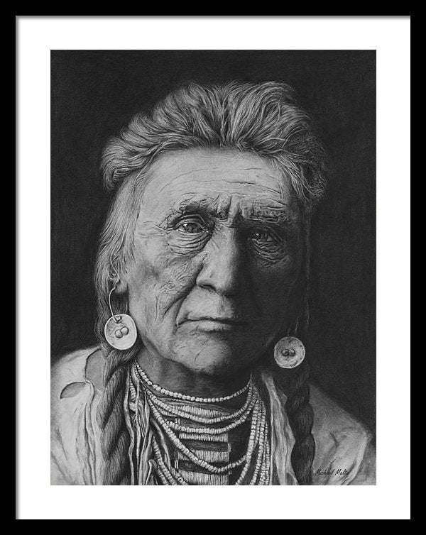 Charcoal Drawing of a Crow Warrior