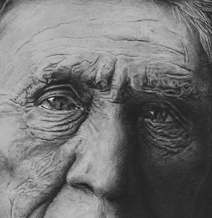 Charcoal Drawing of a Crow Warrior