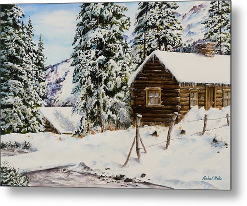 Snowy Retreat - Metal Print