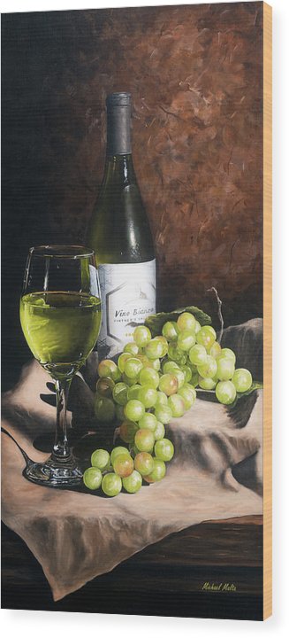 Vino Bianco - Wood Print